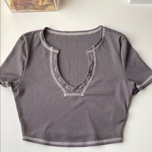 Gray Women's Crop Top